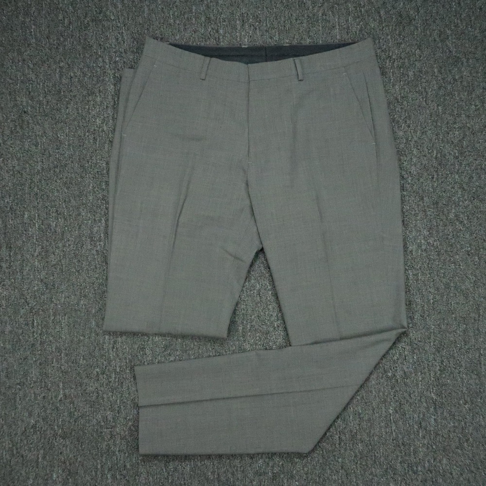 Bonobos Pants Mens 35x34 Gray Marzotto Italian Wool Slim‎ Fit Trouser Straight